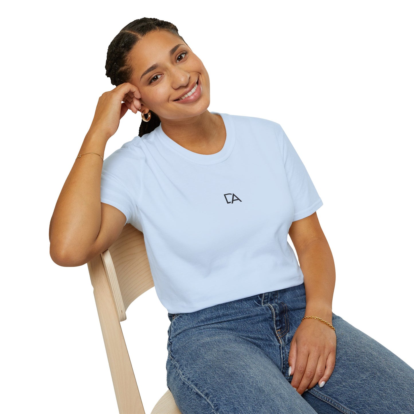 Minimalist 'CA' Logo T-Shirt — Small Chest Monogram Tee