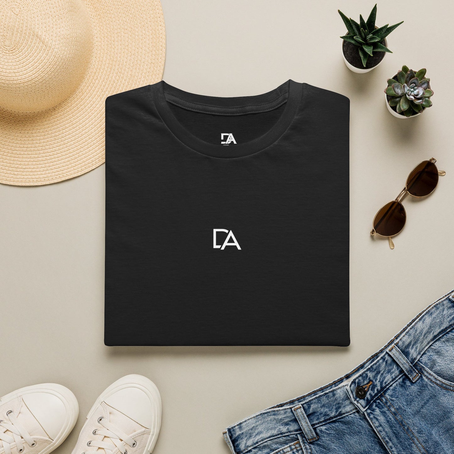 Minimalist 'CA' Logo T-Shirt — Small Chest Monogram Tee