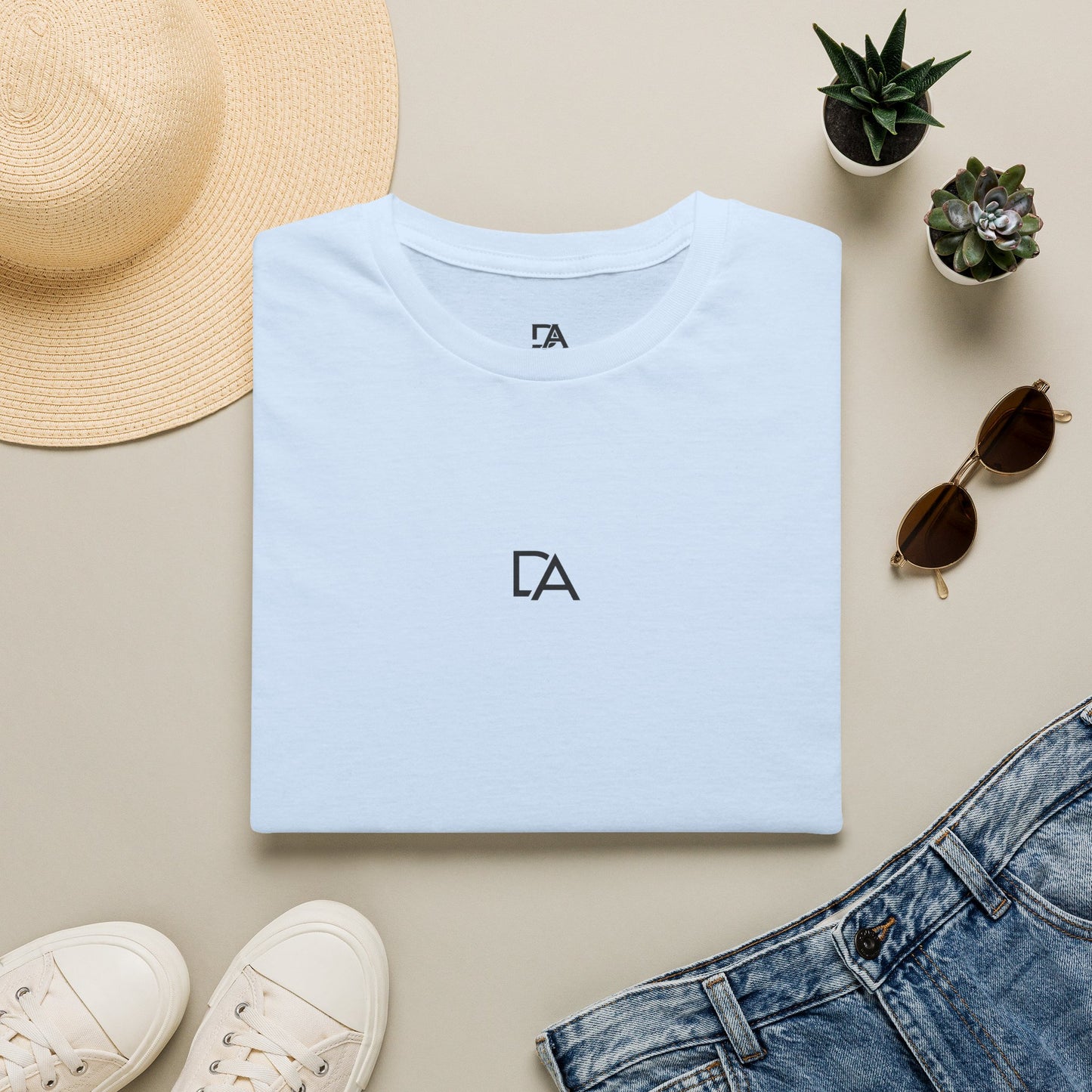 Minimalist 'CA' Logo T-Shirt — Small Chest Monogram Tee