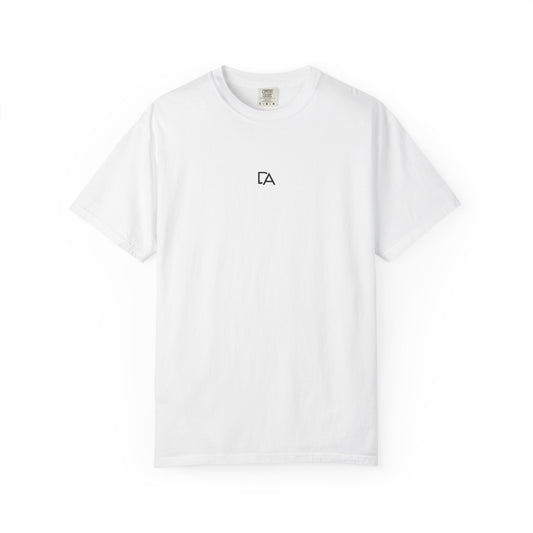 Minimalist 'DA' Logo T-Shirt — Garment-Dyed Casual Tee
