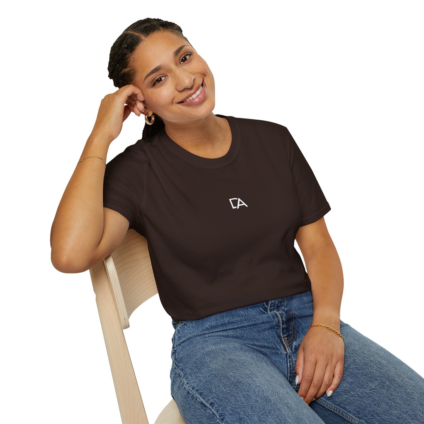 Minimalist 'CA' Logo T-Shirt — Small Chest Monogram Tee
