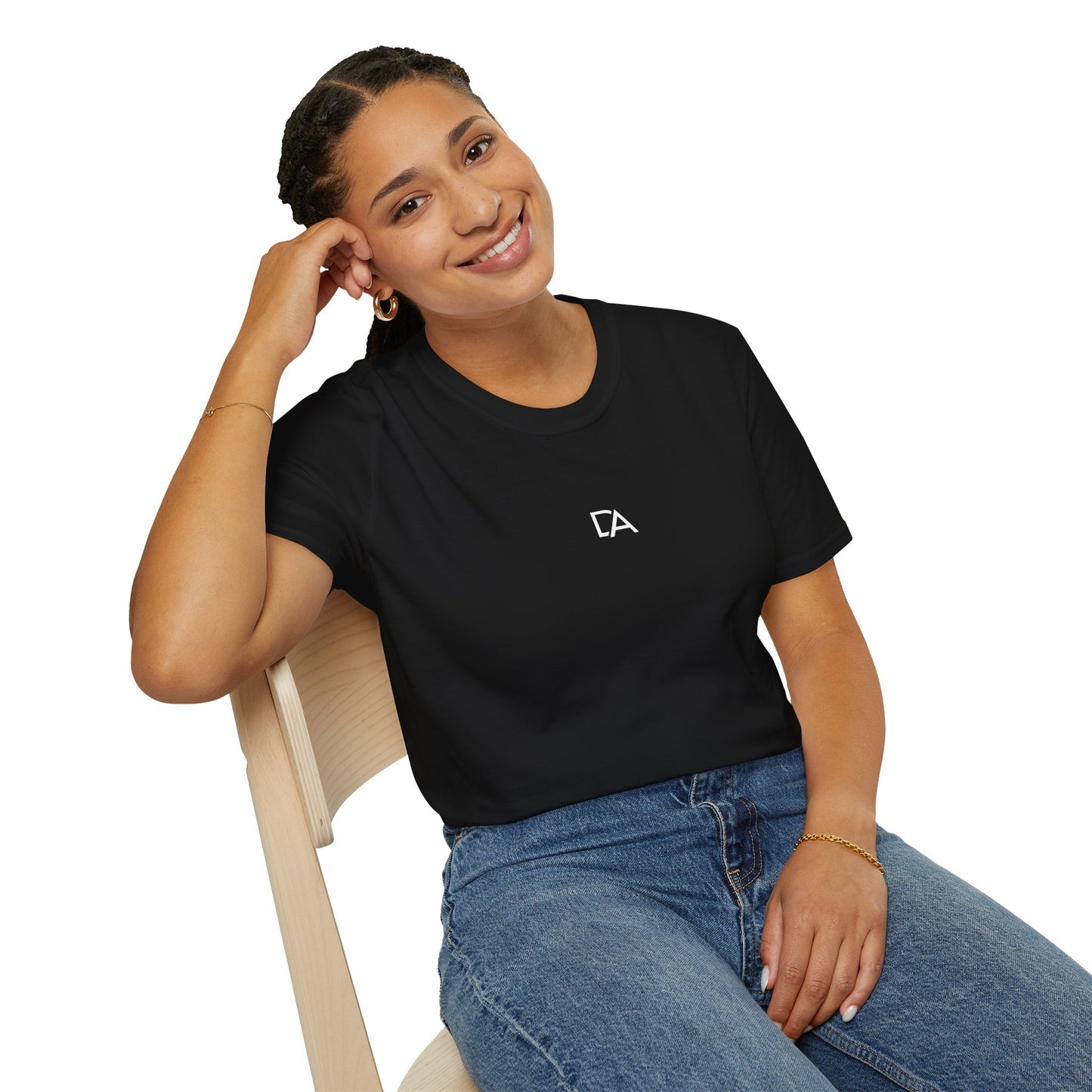 Minimalist 'CA' Logo T-Shirt — Small Chest Monogram Tee
