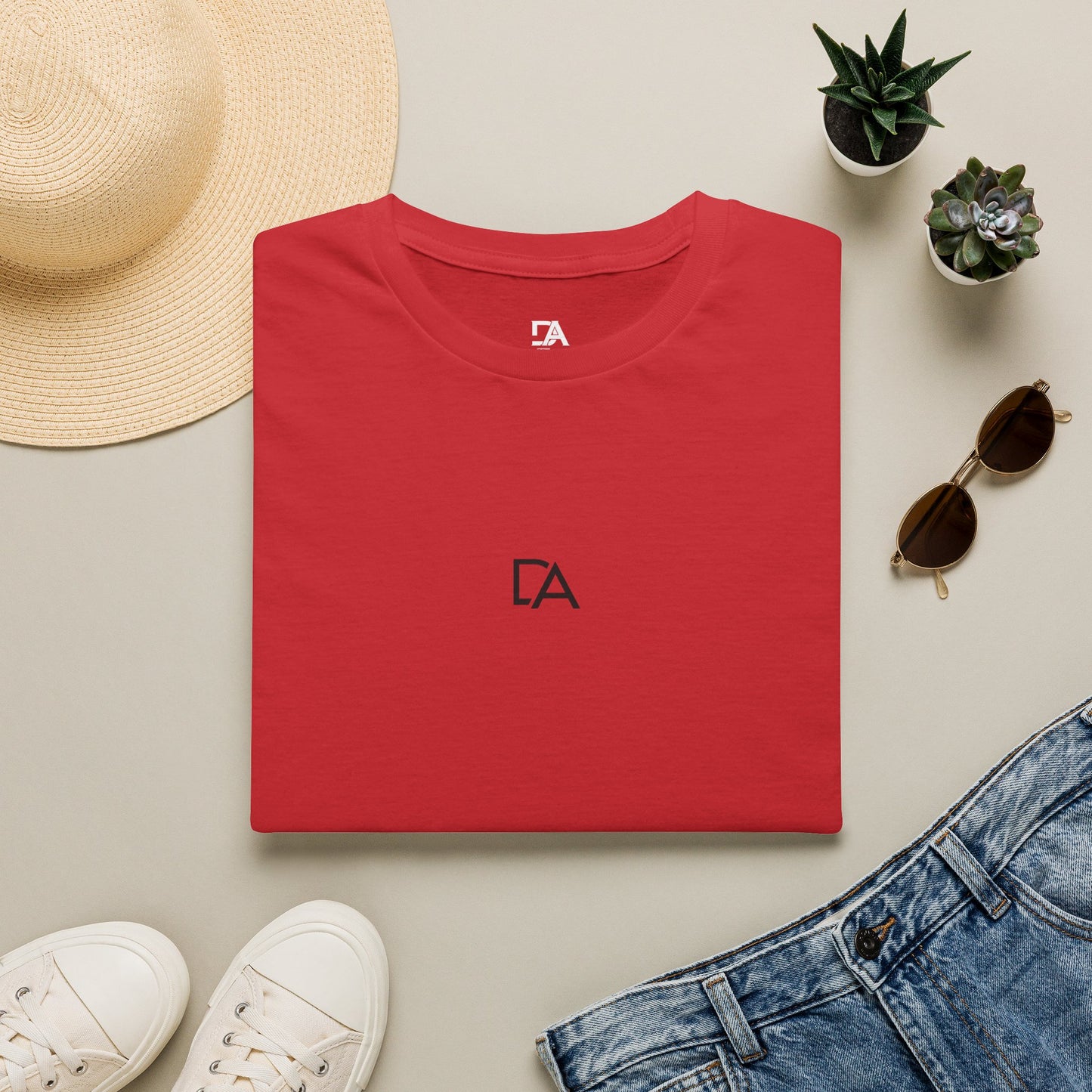 Minimalist 'CA' Logo T-Shirt — Small Chest Monogram Tee