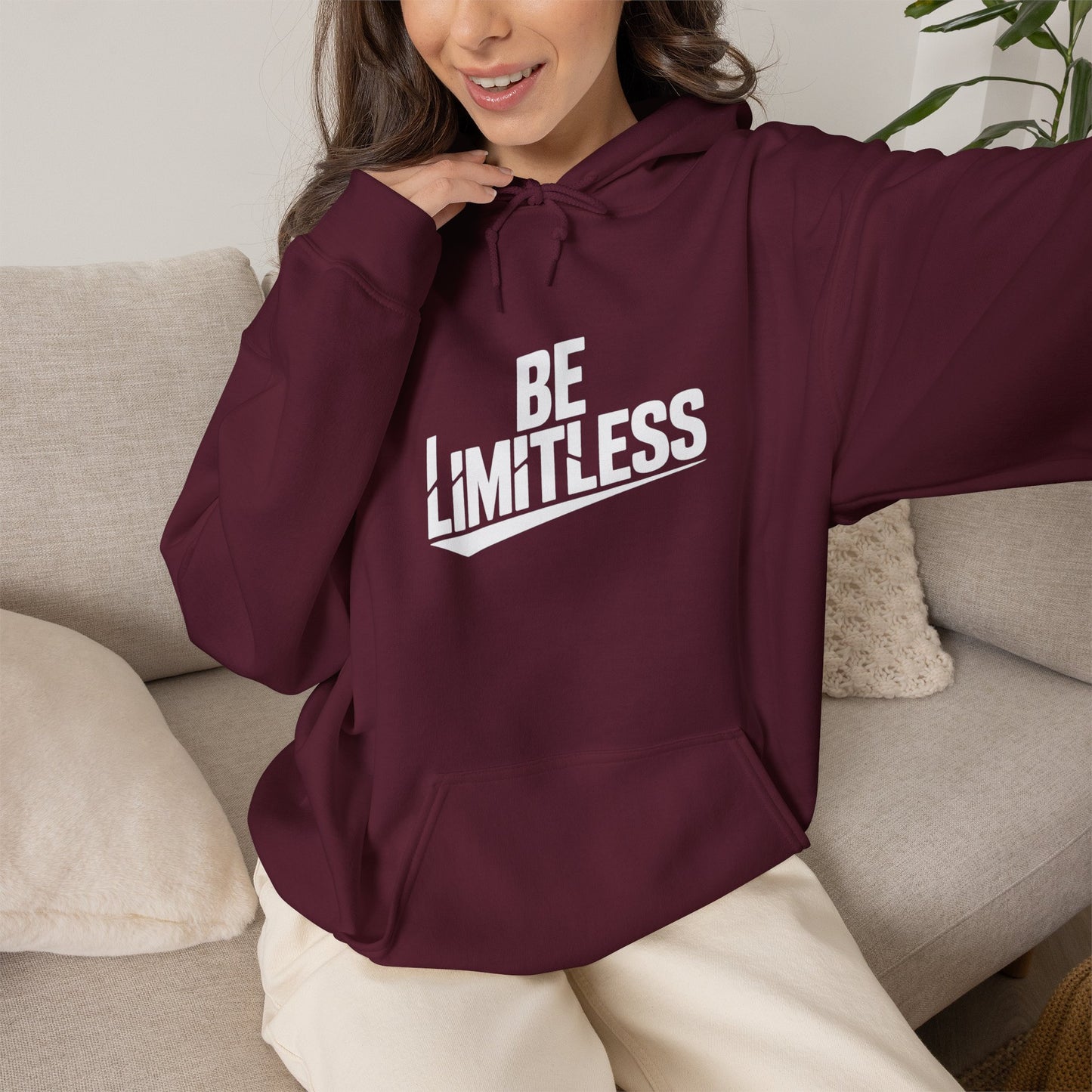 BE LIMITLESS Women's Hoodie | Motivational Gym & Streetwear Pullover Sweatshirt