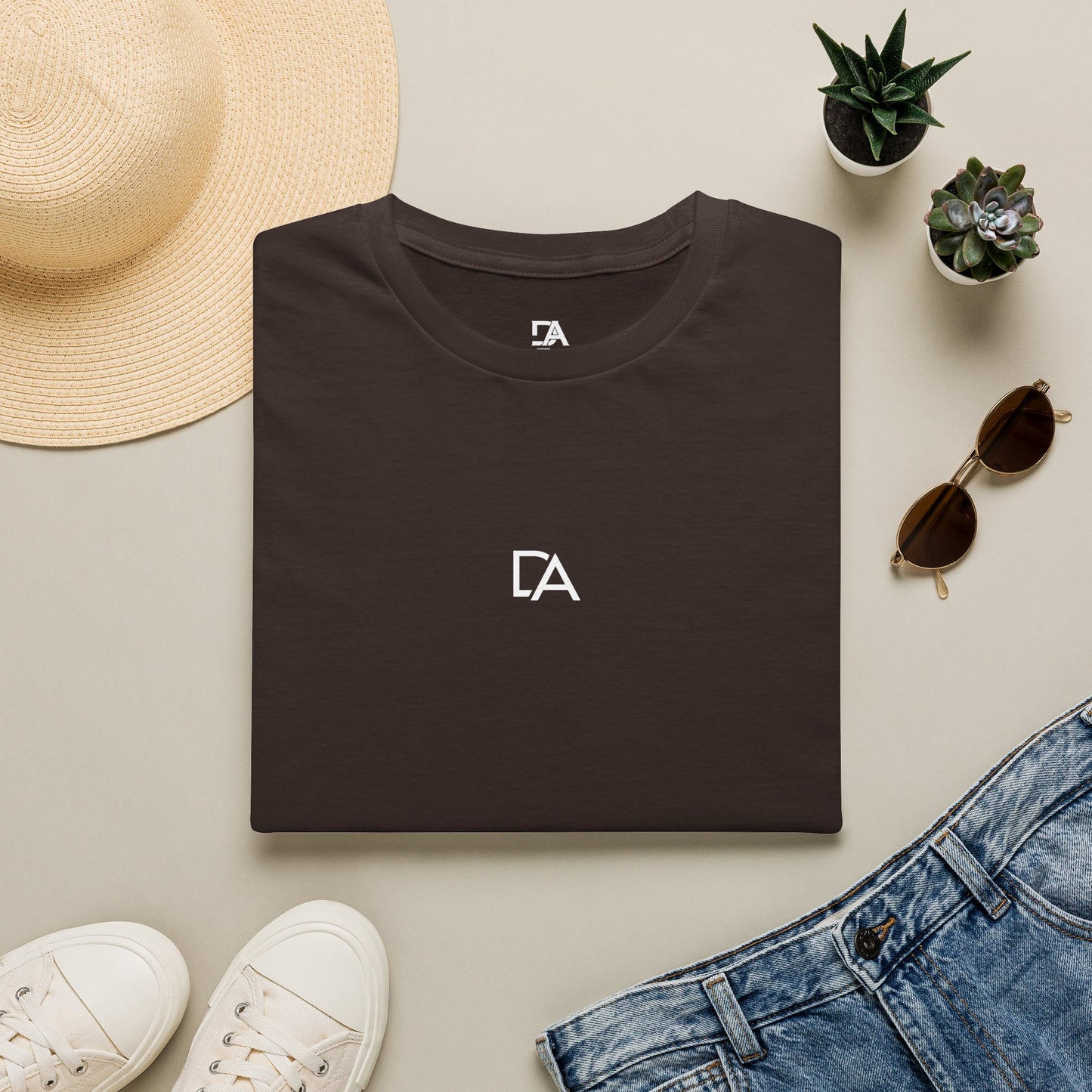 Minimalist 'CA' Logo T-Shirt — Small Chest Monogram Tee