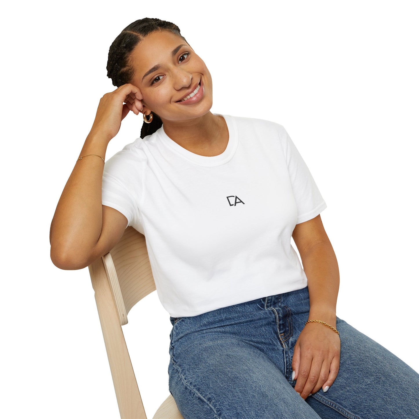 Minimalist 'CA' Logo T-Shirt — Small Chest Monogram Tee