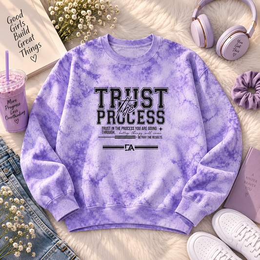 Trust the Process Tie-Dye Crewneck Sweatshirt