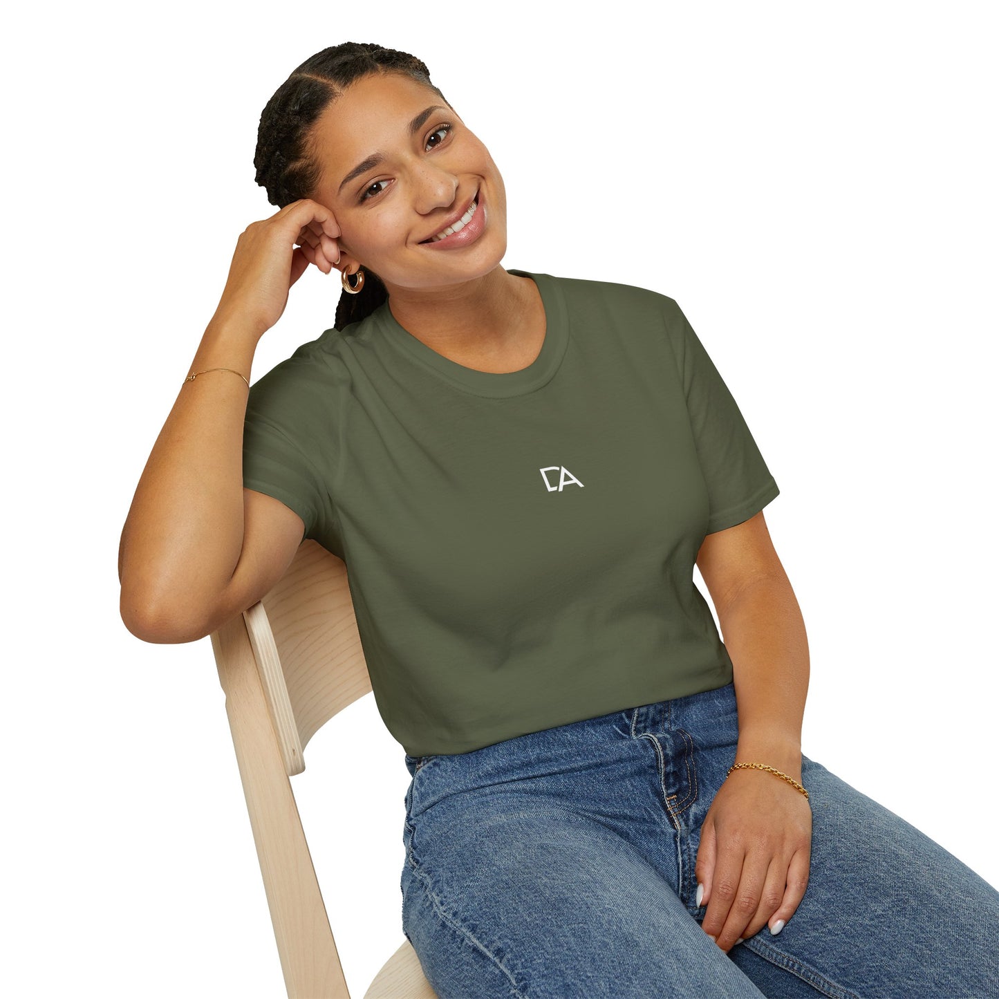 Minimalist 'CA' Logo T-Shirt — Small Chest Monogram Tee