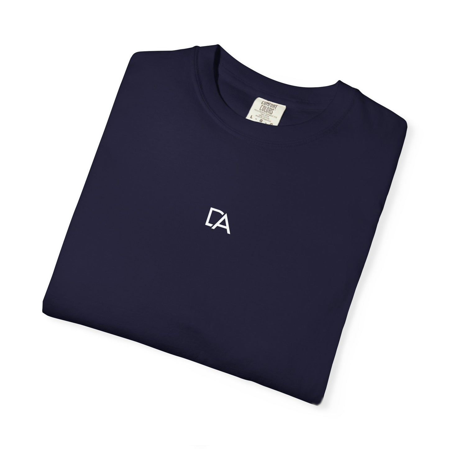 Minimalist 'DA' Logo T-Shirt — Garment-Dyed Casual Tee